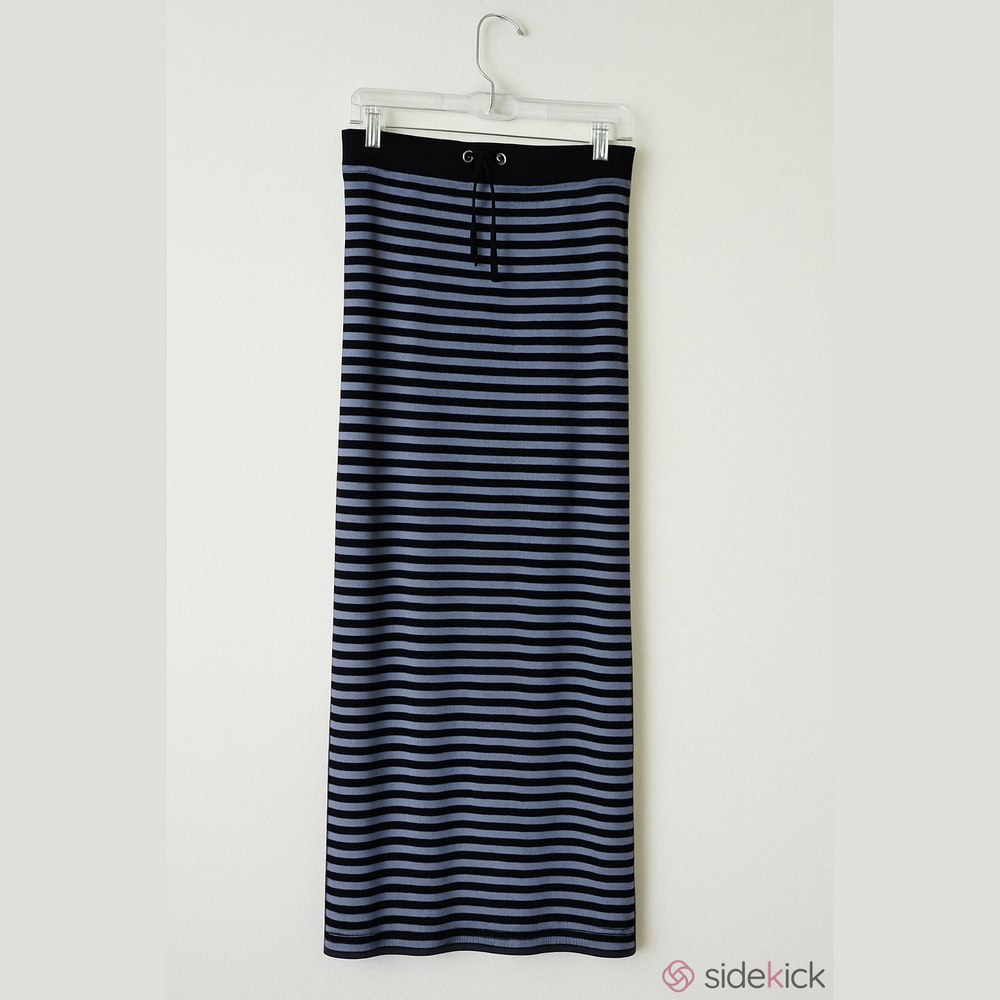 🔥RALPH LAUREN striped Blue maxi Skirt 100% cotton size small 🔥🔥